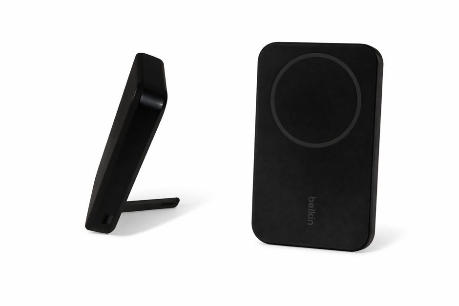 Sleek black Belkin MagSafe charger