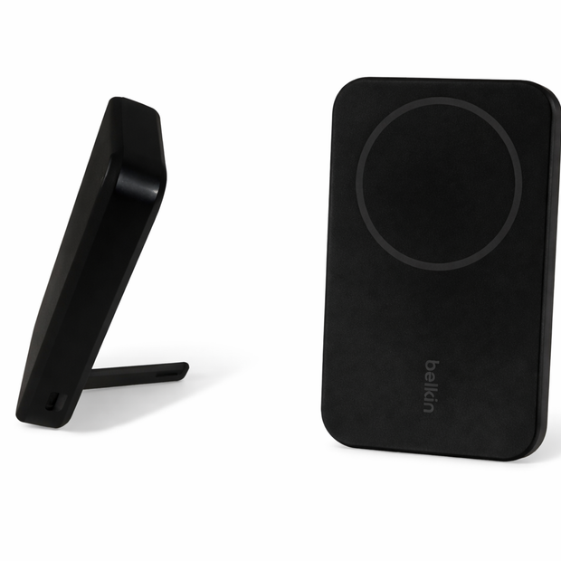 Sleek black Belkin MagSafe charger